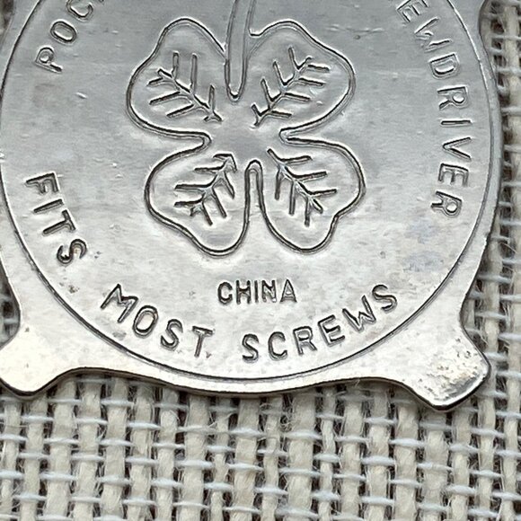 Cole Pocket Screwdriver Keychain Most Screws Stainless Steel Tool 1.5" Diameter - Picture 4 of 7